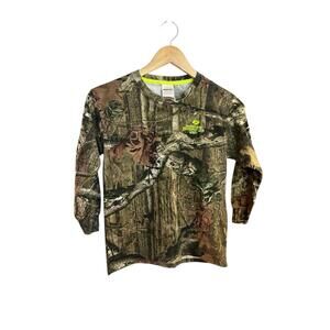 Mossy‎ Oaks Long Sleeve Camo Print Youth T Shirt Size Small